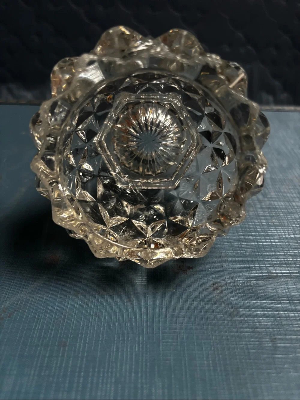 Antique 1850’s FLATTENED SAWTOOTH Flint Glass Master Salt - Picture 7 of 8